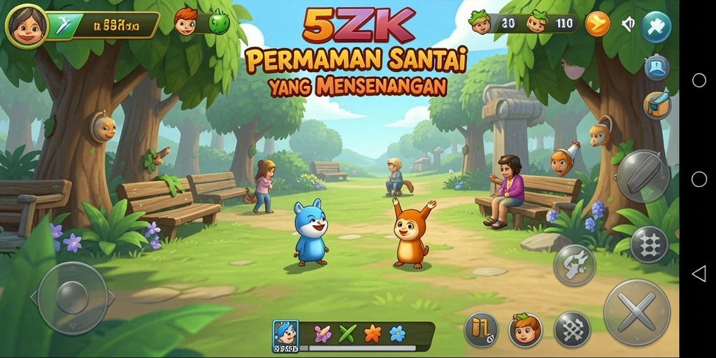 Tampilan gameplay 5ZK yang santai dan menghibur.