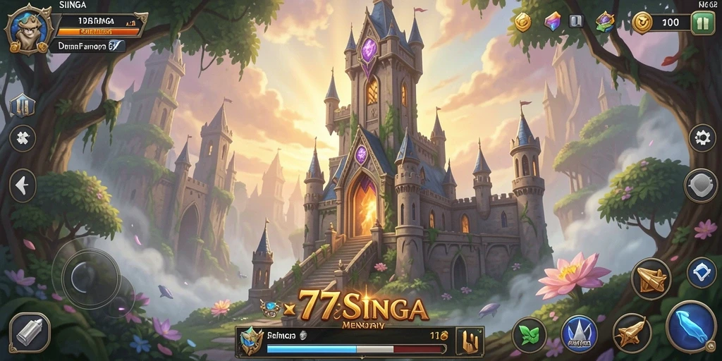 Tampilan gameplay menara pertahanan yang epik dan mendebarkan.