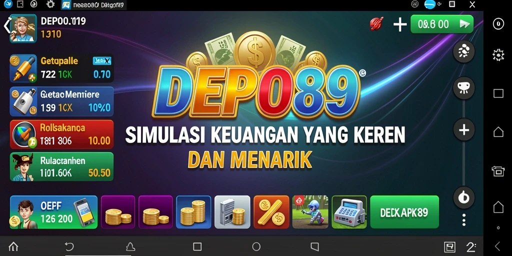 Tampilan gameplay menarik dari DEPO89 memperlihatkan simulasi keuangan yang mendidik.