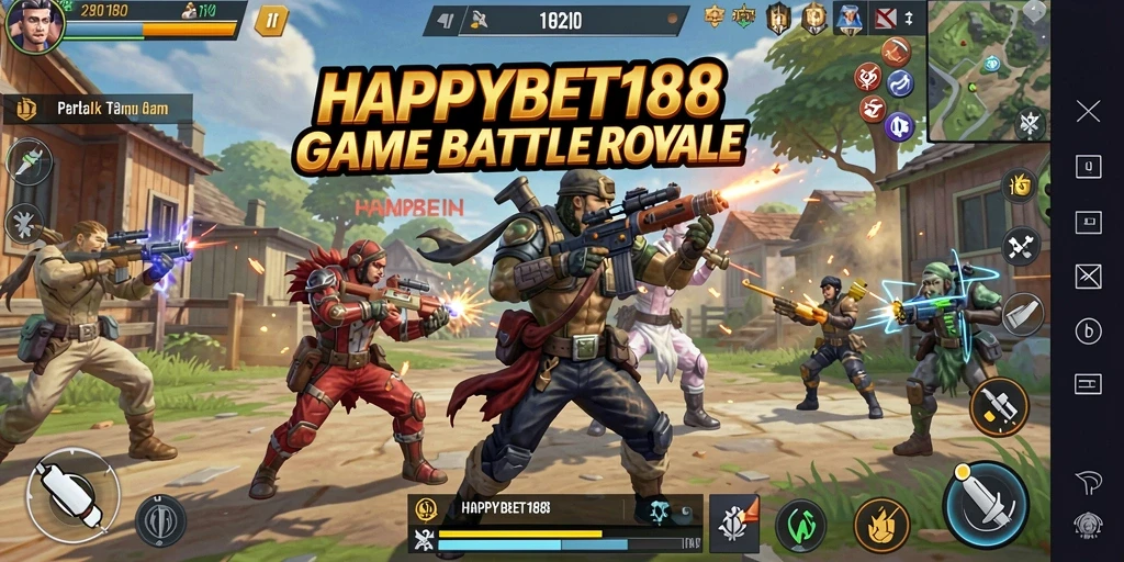 Gameplay intens dan seru dari <strong>HAPPYBET188</strong> dalam pertarungan Battle Royale.