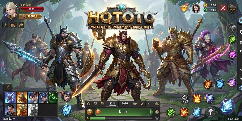 Tangkapan layar dari permainan HQTOTO yang menunjukkan pertempuran seru dalam MMORPG.