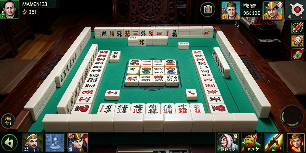 Screenshot gameplay MAMEN123 menampilkan papan Mahjong yang menantang.