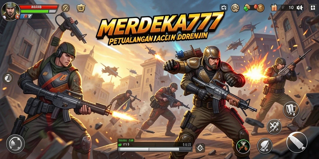 Tampilan aksi seru dalam gameplay MERDEKA777.
