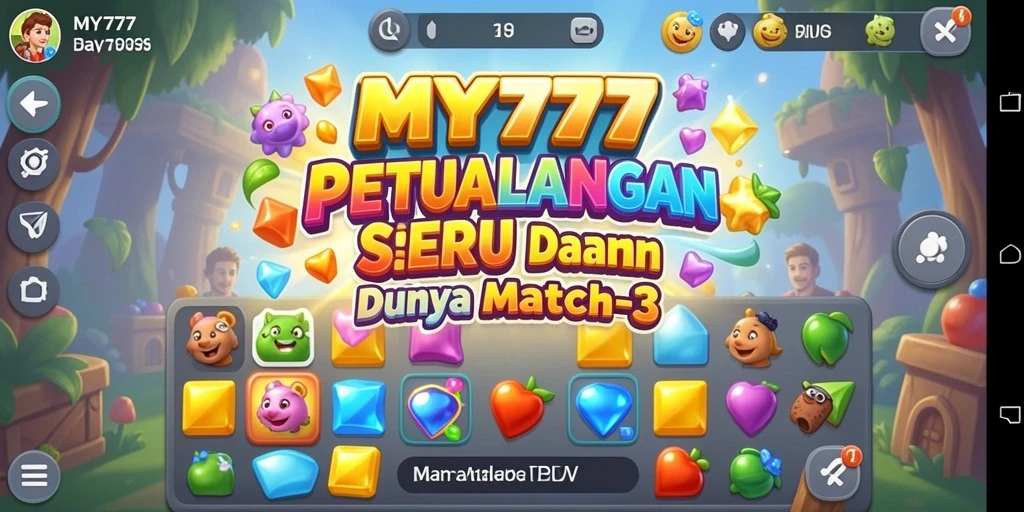 Tampilan gameplay <strong>MY777</strong> dengan aksi Match-3 yang seru.