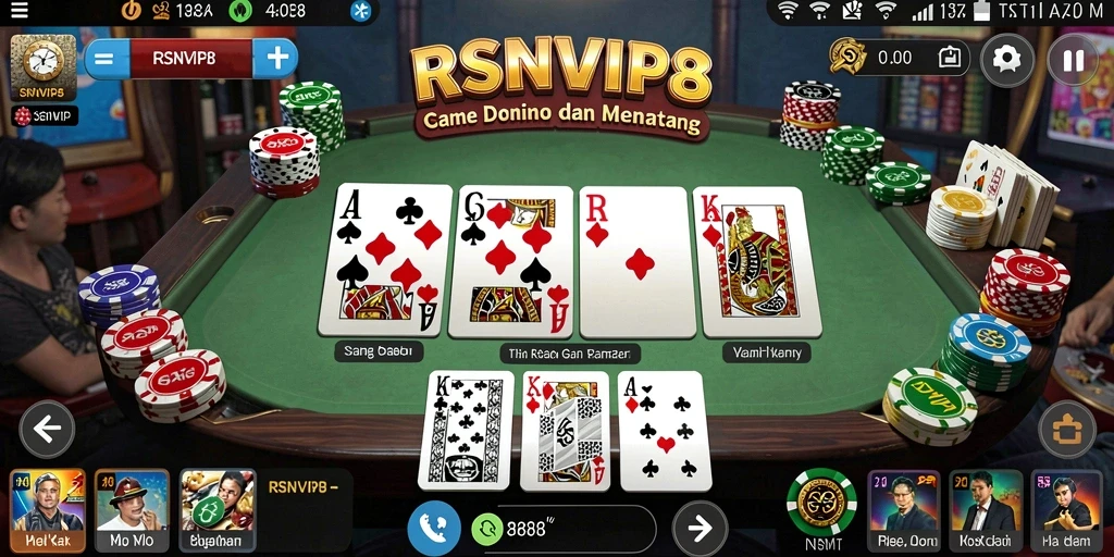 Tampilan gameplay seru dari game Domino RSNVIP8.