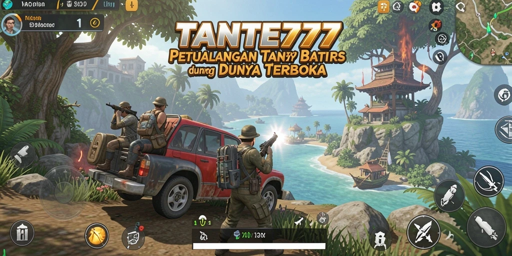 Screenshot gameplay TANTE777 menampilkan petualangan seru di dunia terbuka.